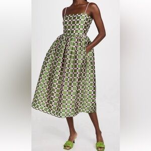 Stine Goya Gingham Checkered Anny Midi Dress Sleeveless Sz L NWT